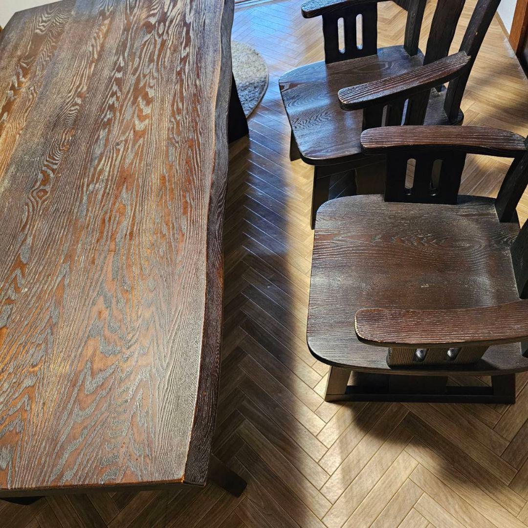 aya　ヴィンテージダイニングテーブル　4人分回転チェアセット