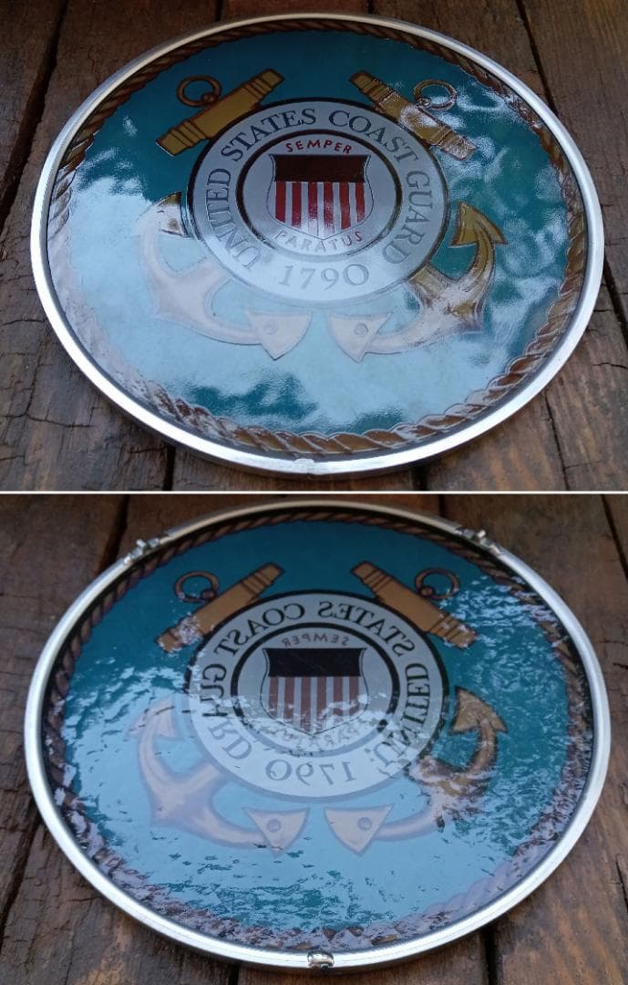 アメリカ沿岸警備隊コーストガード エンブレム ステンドグラス グラス