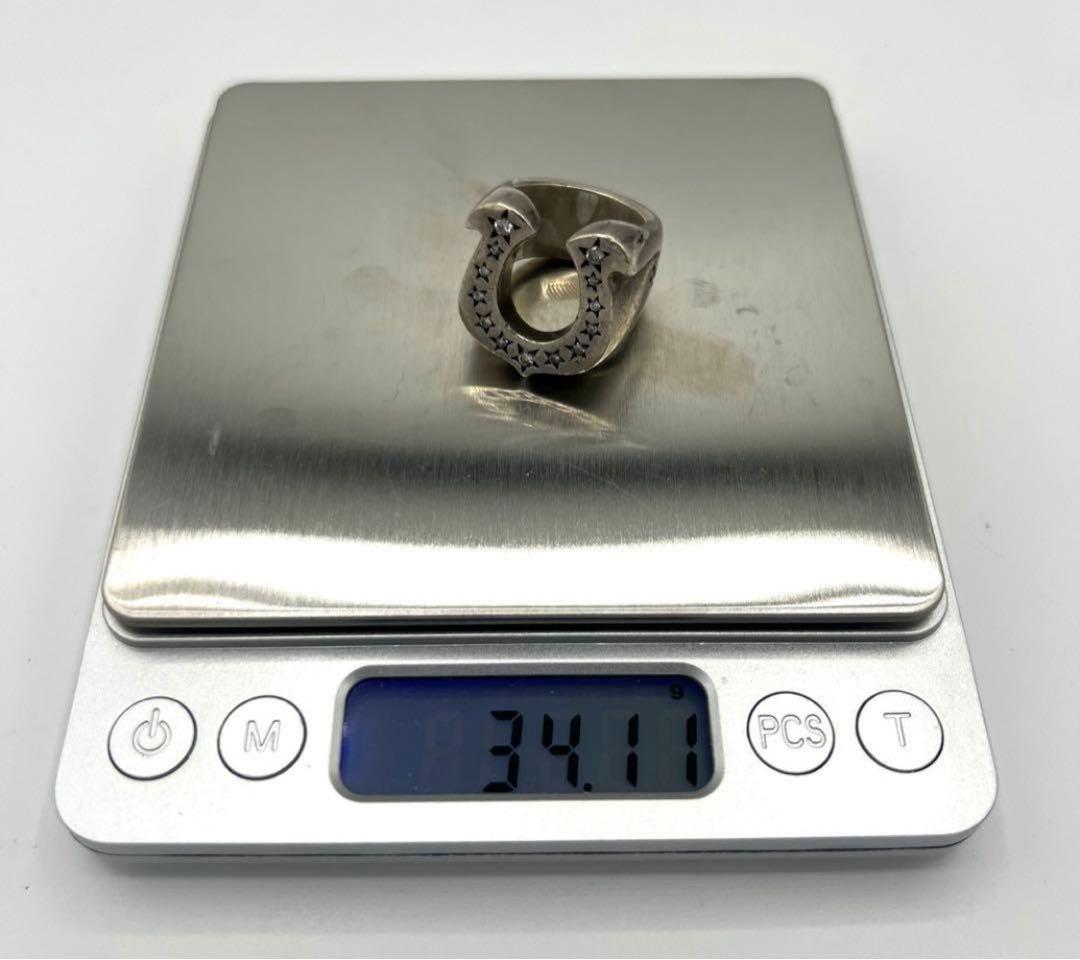 TENDERLOIN テンダーロイン　ホースシューリング　ダイヤ付き　シルバー