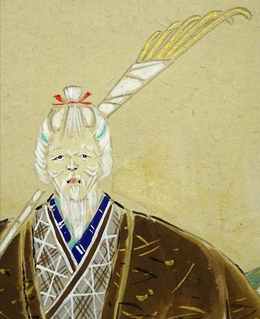 【真作】掛軸 桐山六郎『能高砂』紙本 肉筆 共箱付 掛け軸 x091181