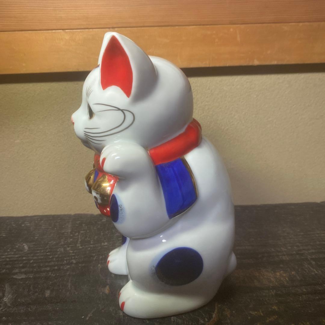 陶器製 招き猫 置物 約23cm11cm12cm