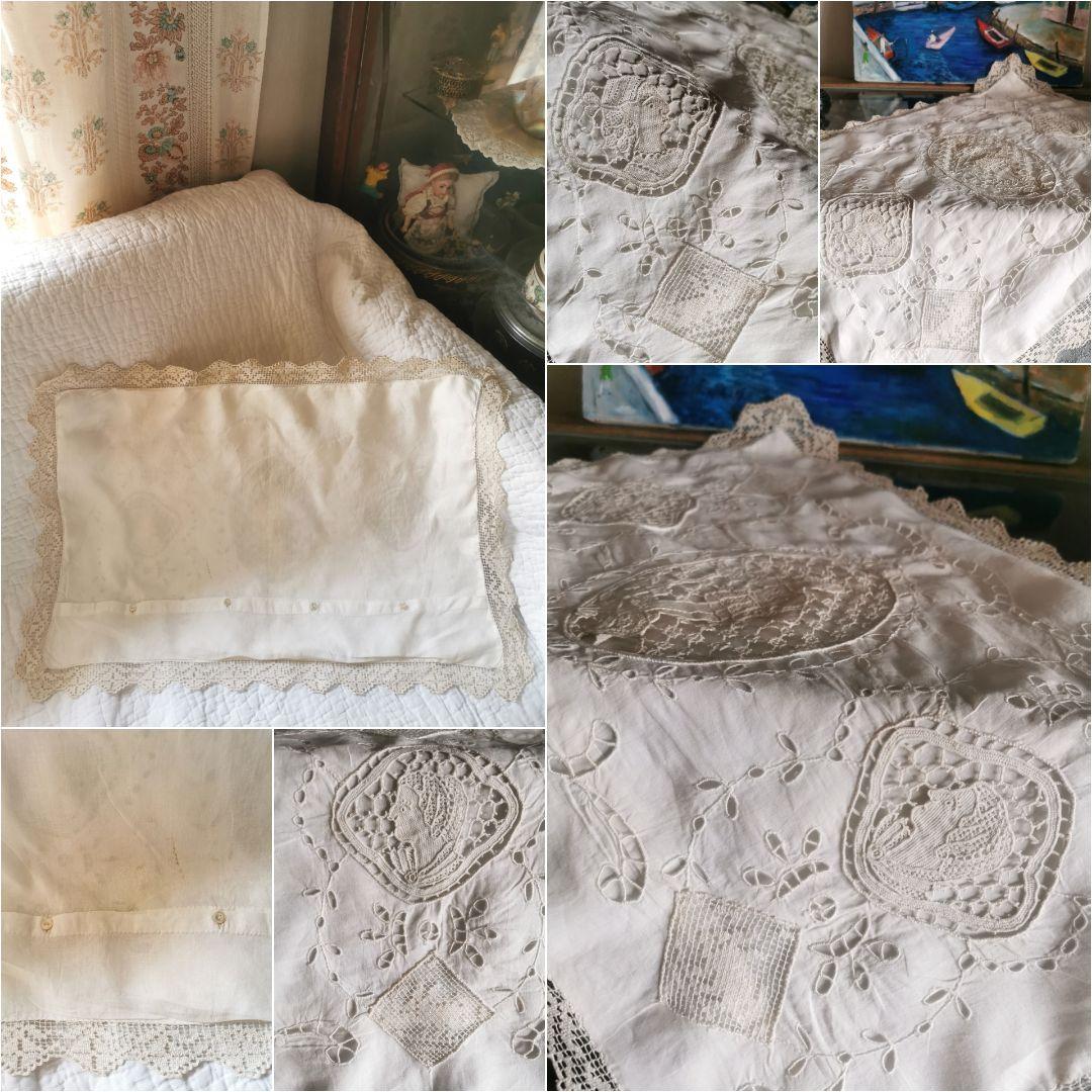 アンティーク ポワンドヴェニス 騎士と犬 ブラーノレース とろみ