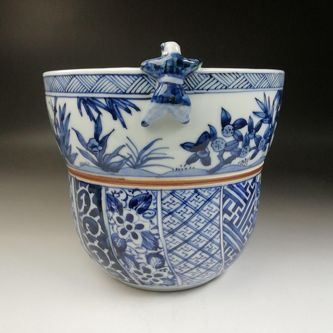 T743 水指 『染付 一閑人』『平安 西村徳泉 造』 共箱 茶道具