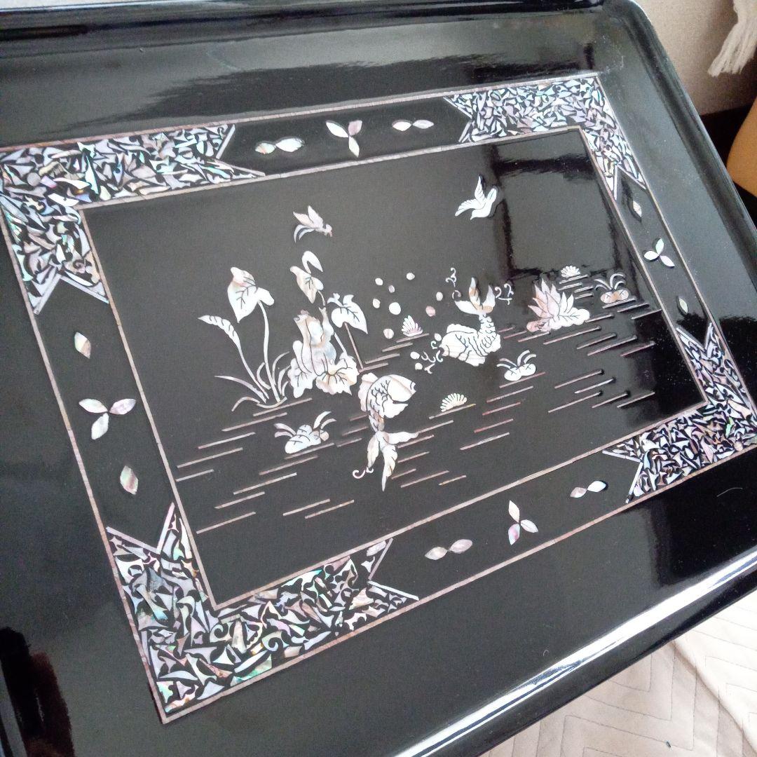 李朝螺鈿 李朝家具 四方膳 ソバン 骨董 韓国 朝鮮美術 李朝 アンティーク