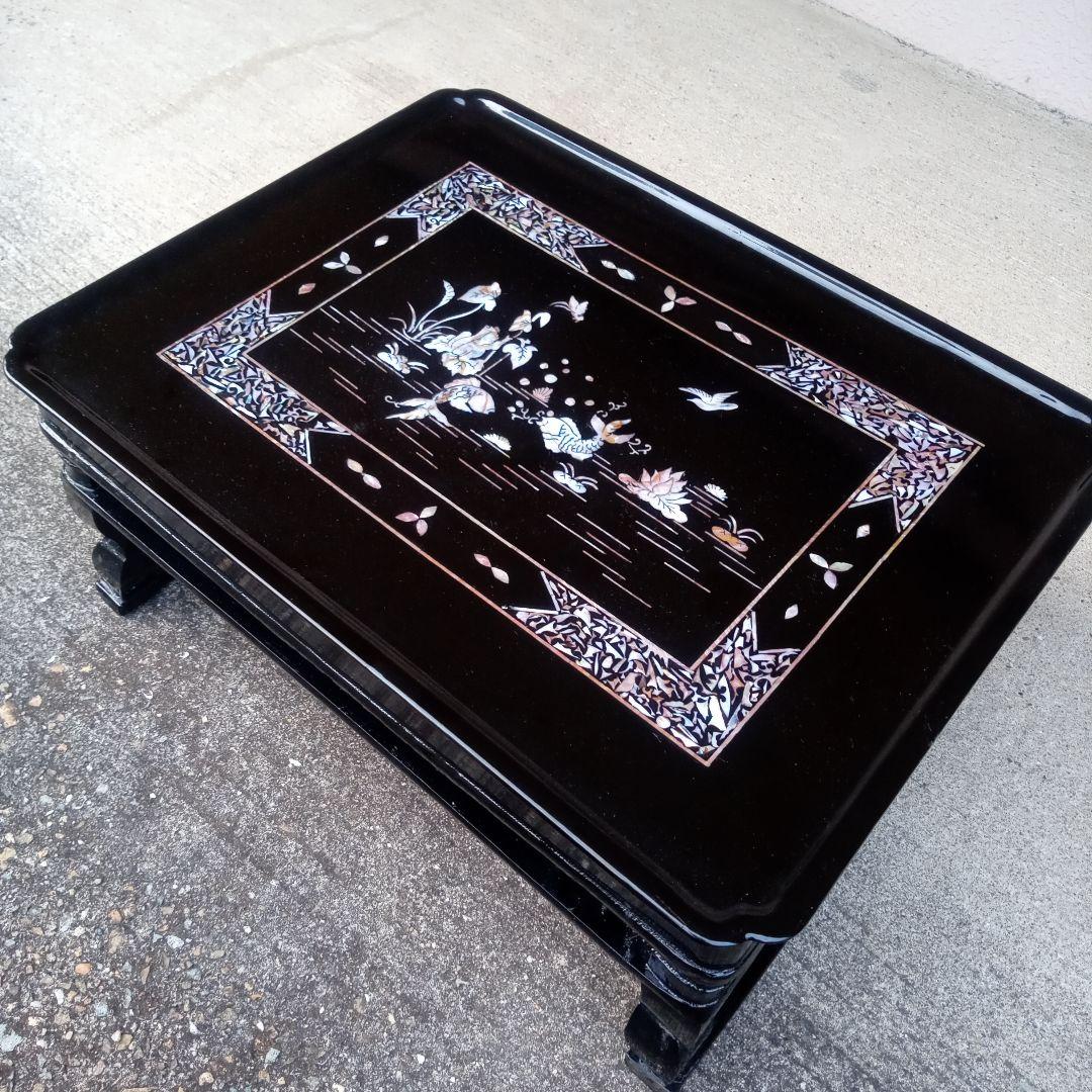 李朝螺鈿 李朝家具 四方膳 ソバン 骨董 韓国 朝鮮美術 李朝 アンティーク