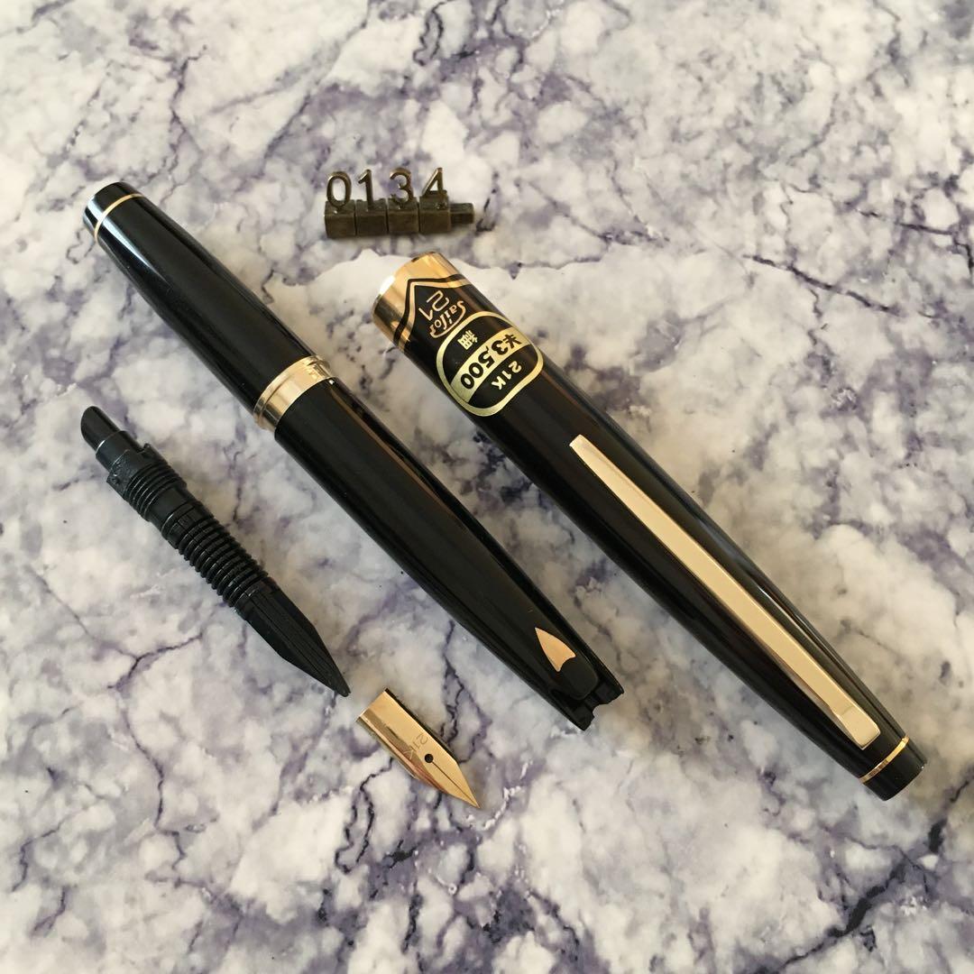 0134 オーバーホール済み 万年筆 SAILOR ショート象嵌 21k