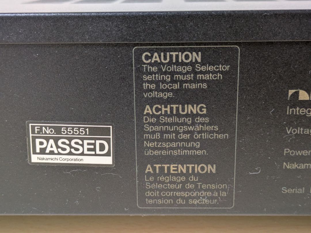 Nakamichi IA-3s プリメインアンプ 海外使用OK 取り説付き