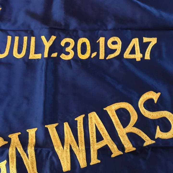 超レア大型美品！40’sUSAビンテージVFW米国退役軍人会 両面刺繍フラッグ旗