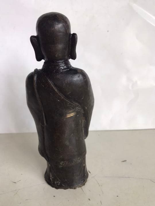 古銅仏像，賞物，置物，（旧家藏出）細工細作，古玩，古董，高1⃣️4⃣️cm，重370克