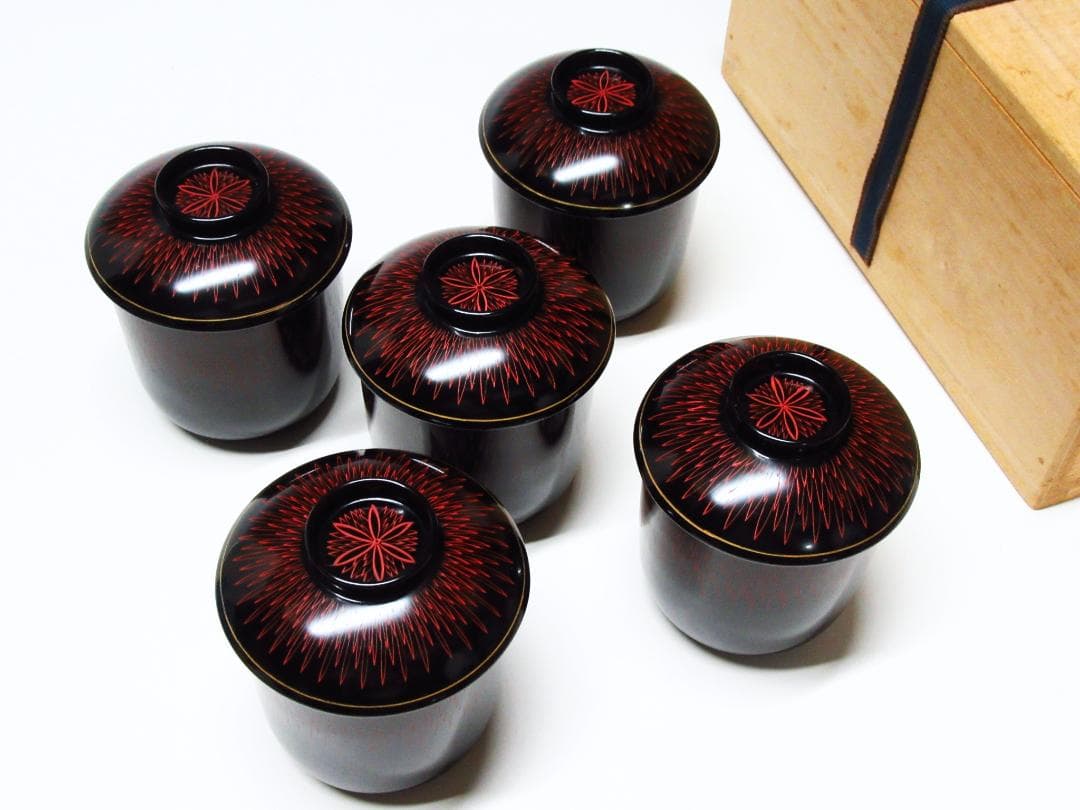 箸洗「沈金糸菊箸洗」5客入 幸齊作 共箱 懐石