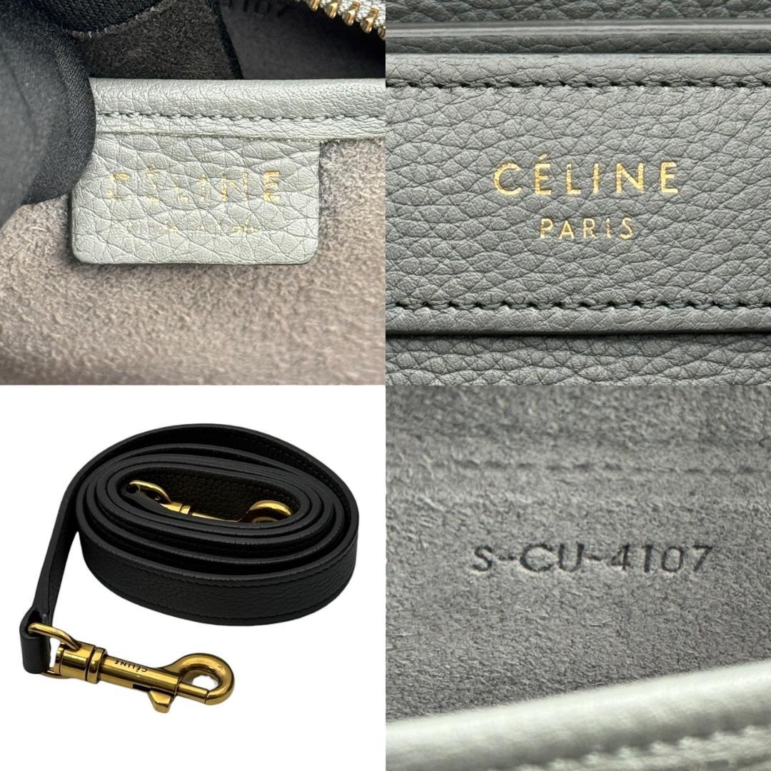 【美品】セリーヌ ラゲージ ナノ 2wayハンドバッグ ショルダーバッグ グレー