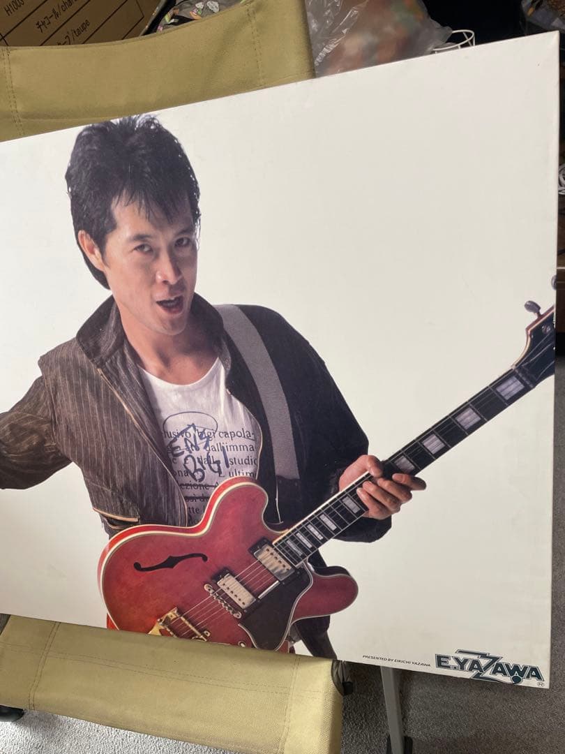 矢沢永吉 E.YAZAWA 80年代 販促非売品 木製パネル 希少 オリ