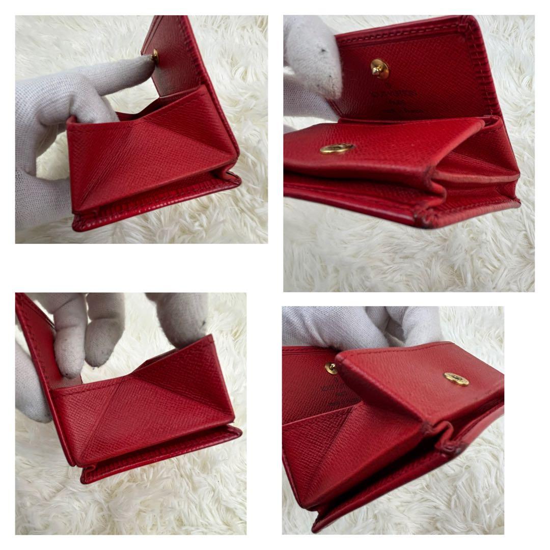美品！ルイヴィトン ポルトモネボワット M63697 レッド ケース