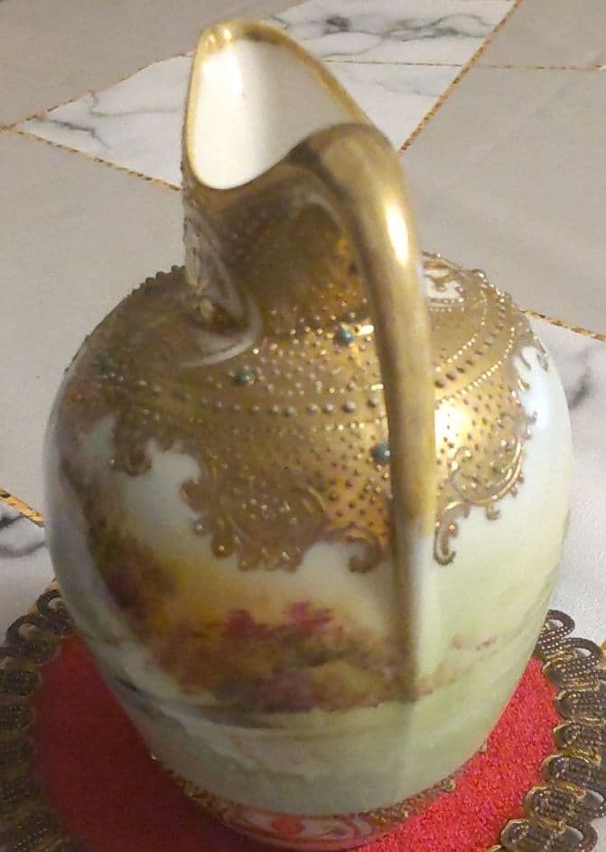 オールドノリタケ 金彩 メイプルリーフ エナメルビジューの美しい風景