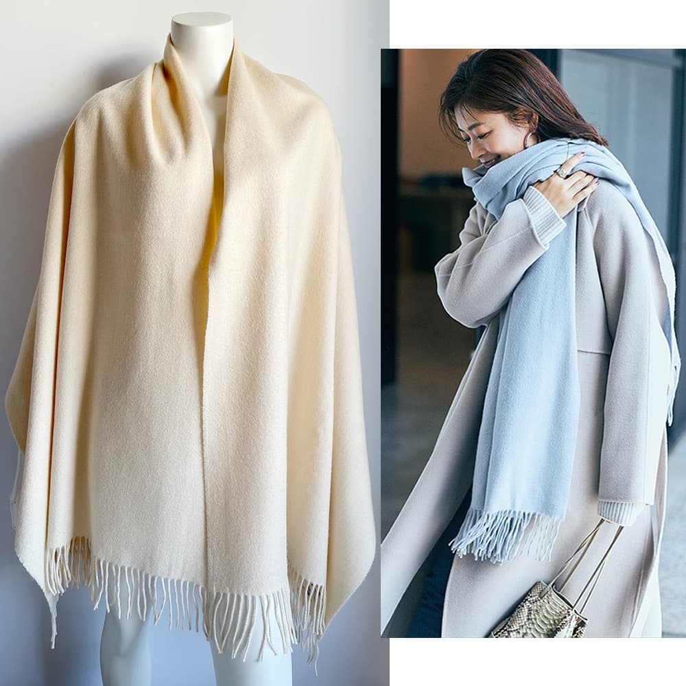 JOHNSTONS ジョンストンズ*カシミヤ大判ストール ベージュ