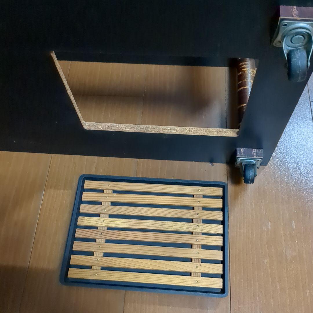 樺細工キャスター付きポットワゴン茶道具飾り棚ラック桜伝統工芸レトロ