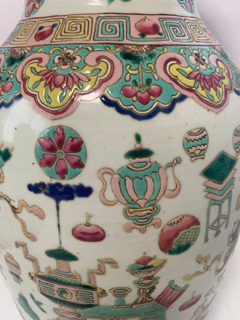 中国美術　粉彩大花瓶　送料込み