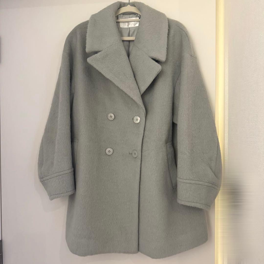 LILLIAN CARAT シャギーミドルコート グレイッシュミント - メルカリ