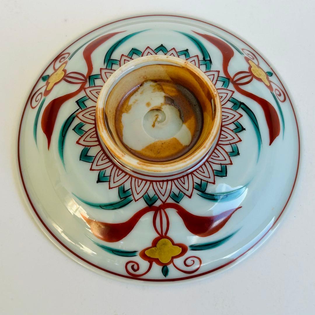 未使用．美品】清水焼き 蓋茶碗 蓋付き碗 飯碗 茶碗 色絵 五客