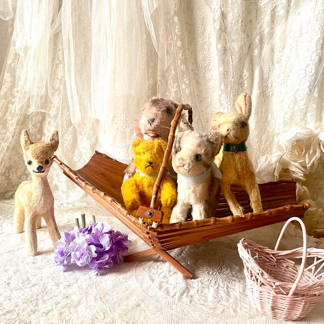 折り畳み式バンブーバスケット パニエ 竹 北欧ヴィンテージ デンマーク