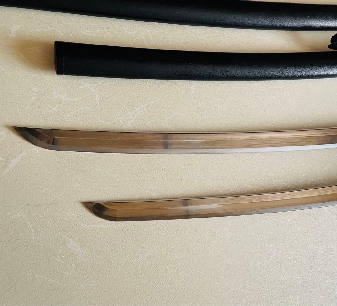 模造刀 日本刀 武具 刀剣 居合刀 2本セット 太刀 脇差 アンティーク w3