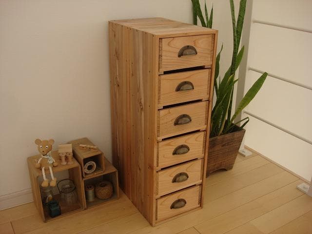 ☆送料無料☆サイズ変更可能☆ナチュラル木製6段引き出し/無垢材☆