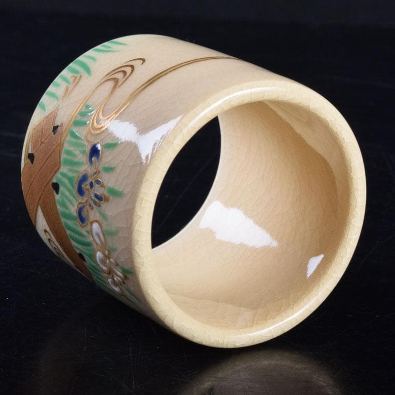 茶道具 京焼 色絵 菖蒲文 蓋置 在銘 V 8528 - メルカリ