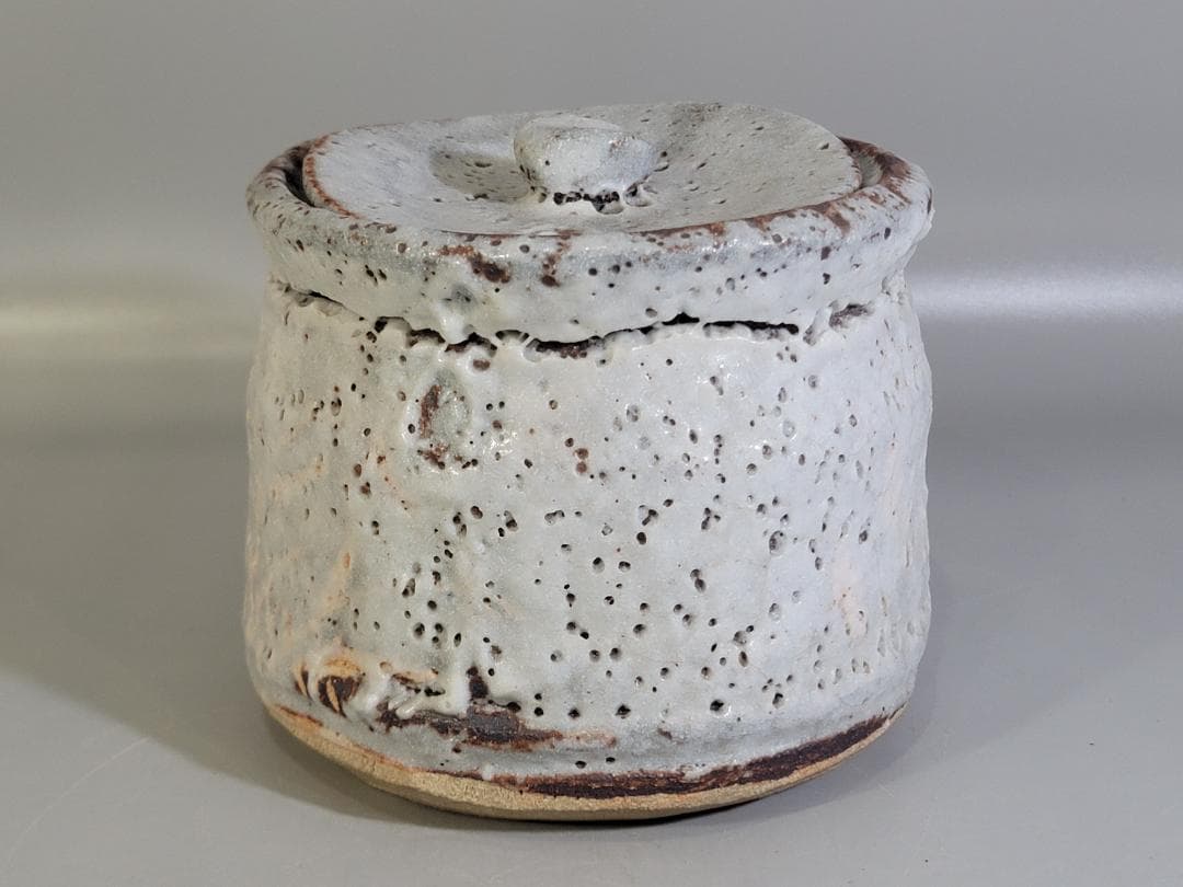 茶道具 鼠志野 水指 塗替蓋 共箱 DT475 - メルカリ