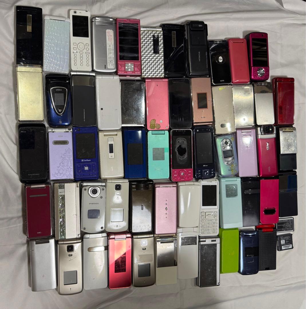 折りたたみ式携帯電話 ガラケー 58台まとめ ジャンク タ129