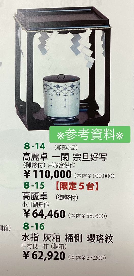 茶道具 古物品 高麗卓 紙箱入
