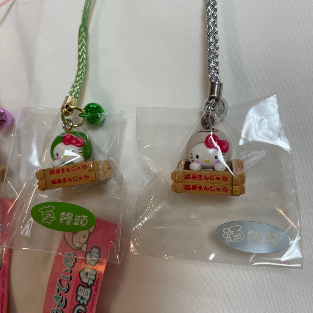 新品◆ハローキティ ご当地キティ 根付けストラップ 温泉饅頭 温泉卵 6個セット