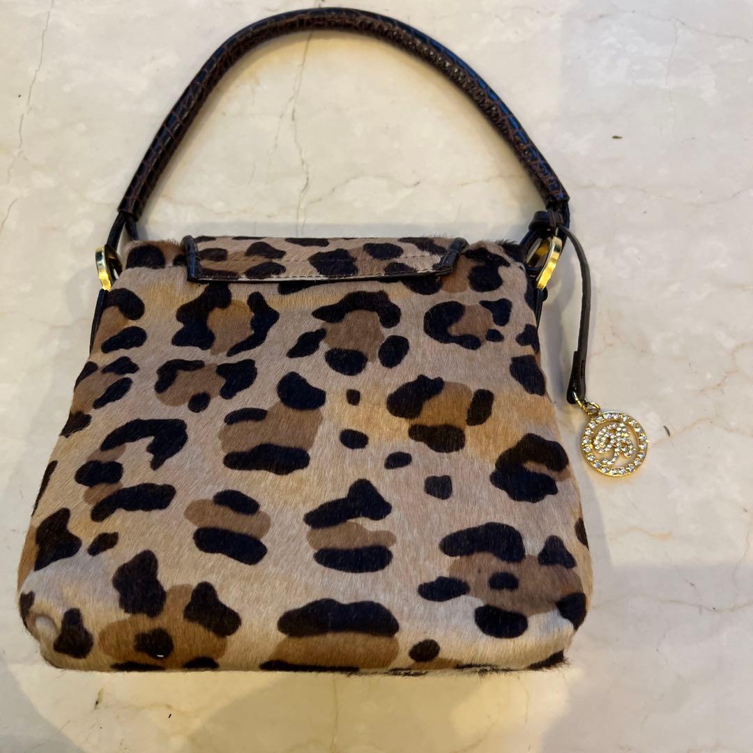 ブルマリン ヒョウ柄ビジュー付きハンドバッグ - メルカリ