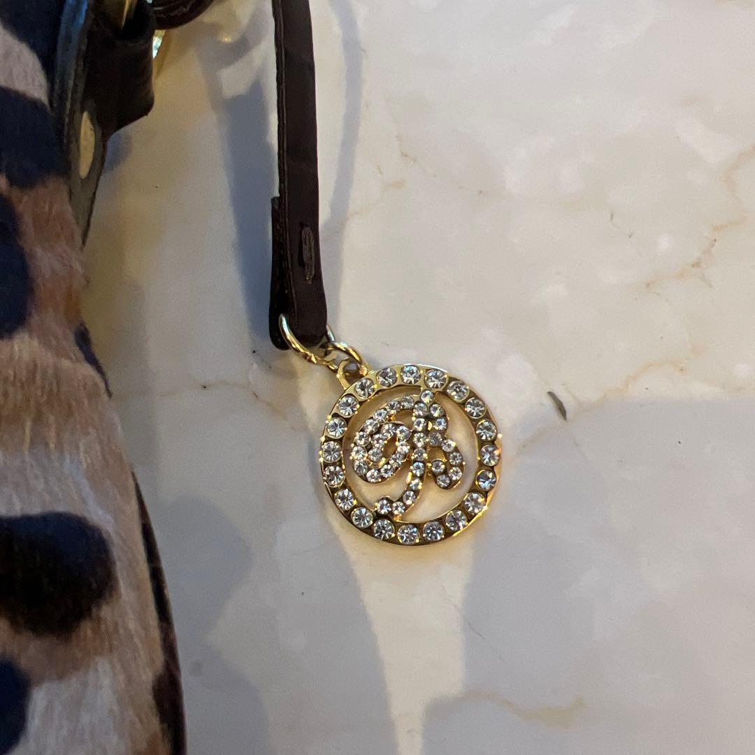 ブルマリン ヒョウ柄ビジュー付きハンドバッグ - メルカリ