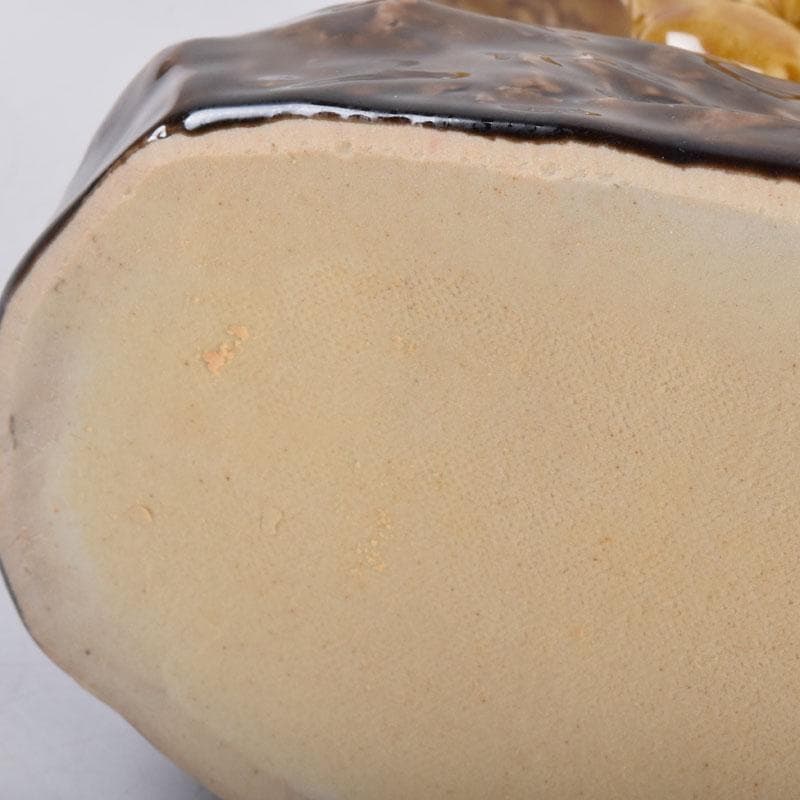 九谷焼 柳雨軒 三代八十吉 徳田正彦作 獅子 干支置物 共布共箱 C