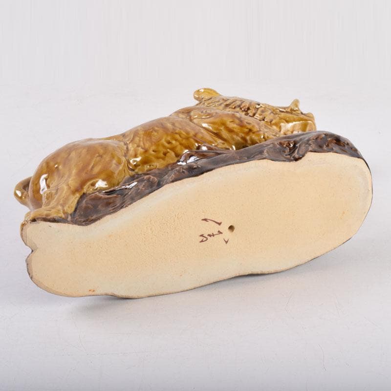 九谷焼 柳雨軒 三代八十吉 徳田正彦作 獅子 干支置物 共布共箱 C 8408A