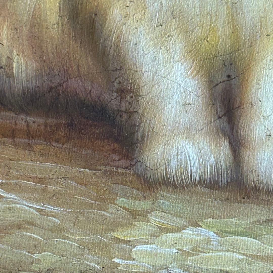 可愛い猫　油絵　額