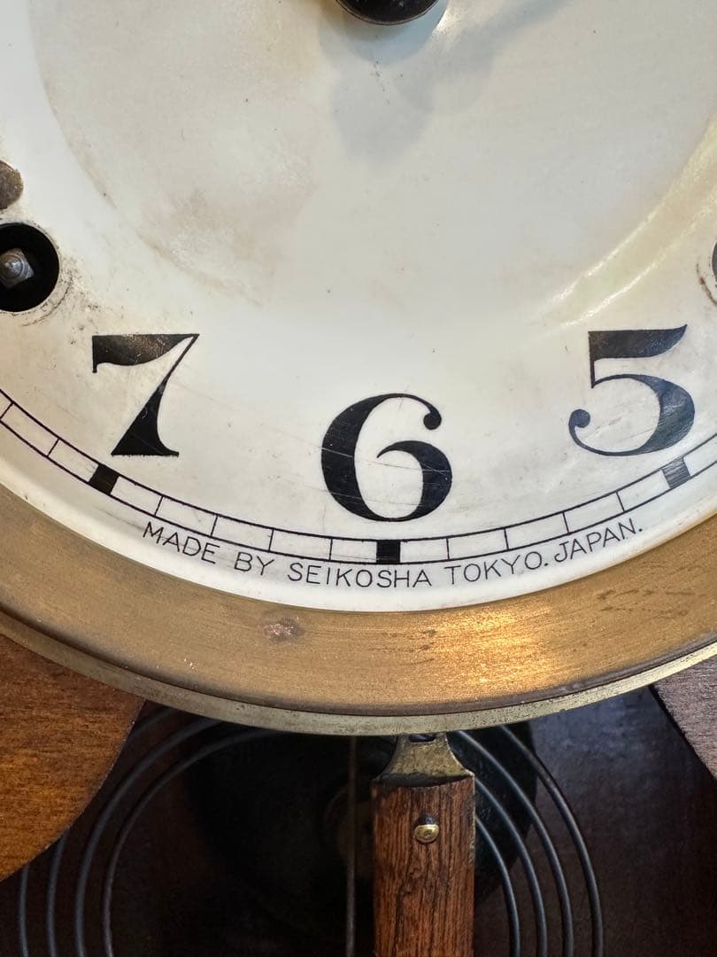 精工舎　アナログ　SEIKOSHA 木製掛時計 鍵付き