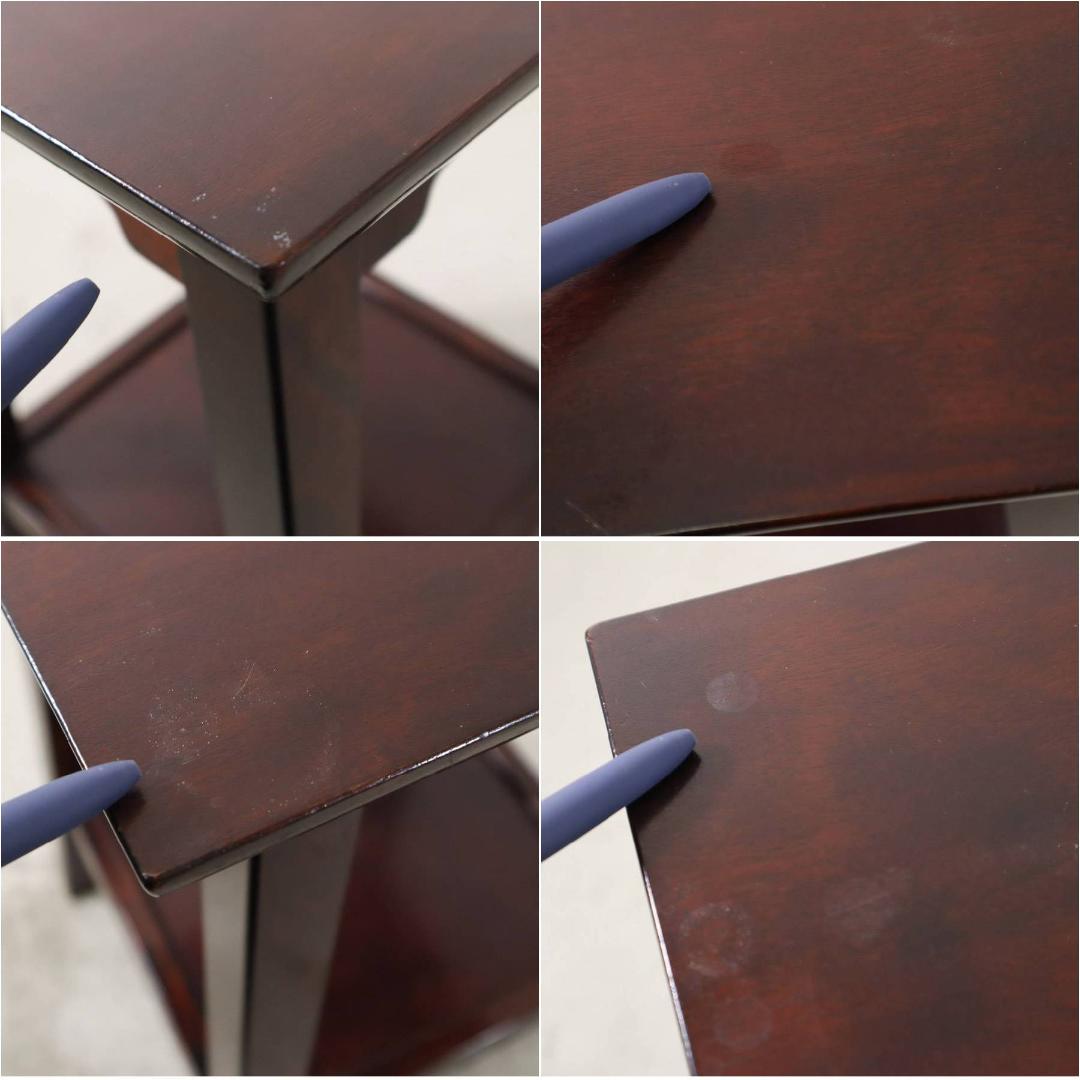 松本民芸家具 ミズメザクラ サイドテーブル 花台 高さ60cm 作家サイン入り