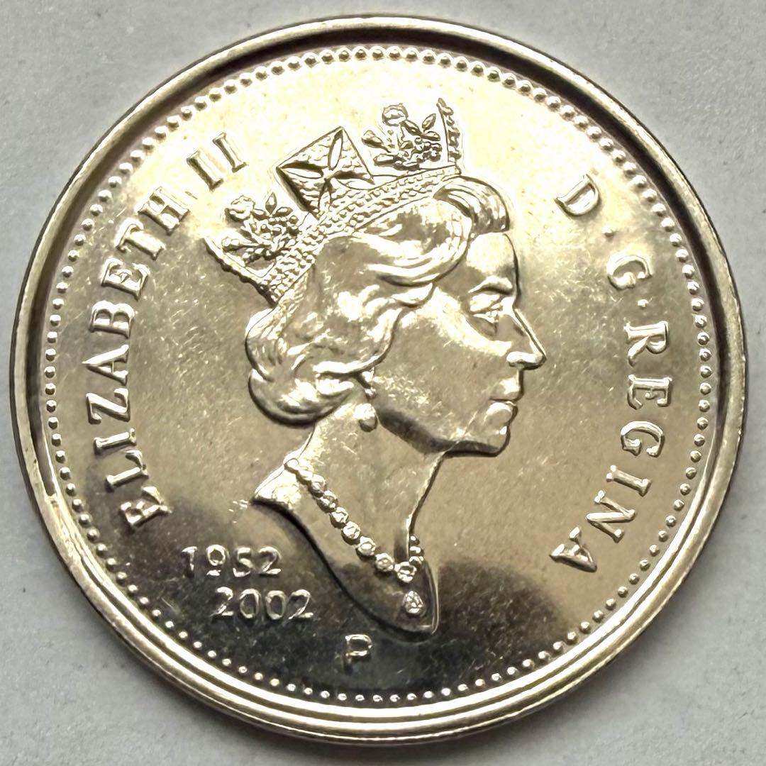 海外コイン カナダ 5セント記念硬貨 2002年 エリザベス2世女王即位50