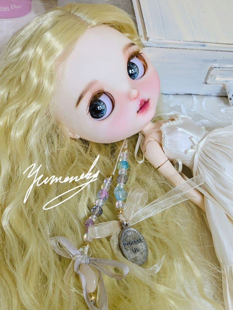 カスタムアイシードール ❀被せるウィッグ付き ドレス 花かんむり