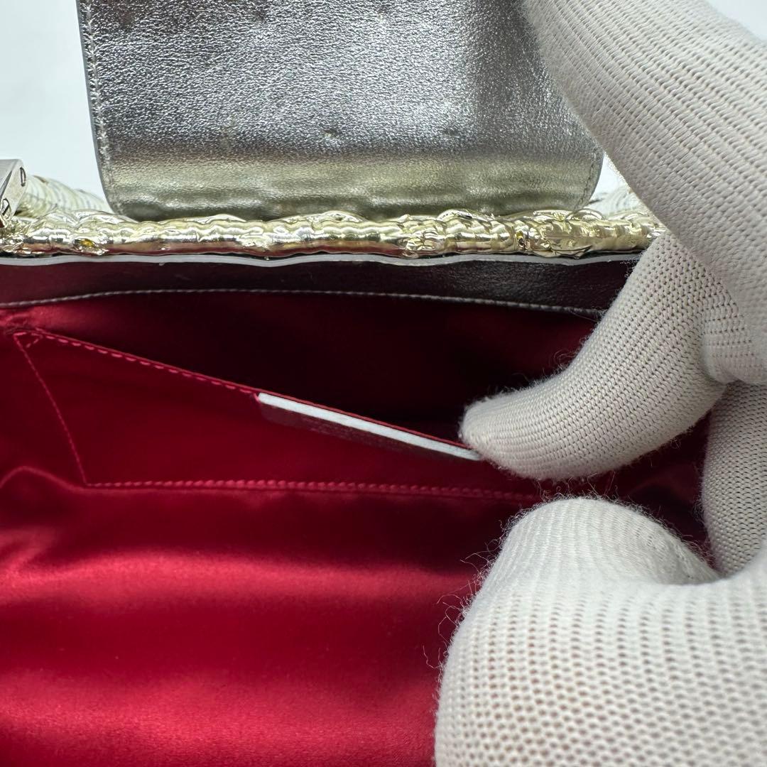 【希少美品】フェラガモ ガンチーニ かごバッグ ハンドバッグ シルバー金具