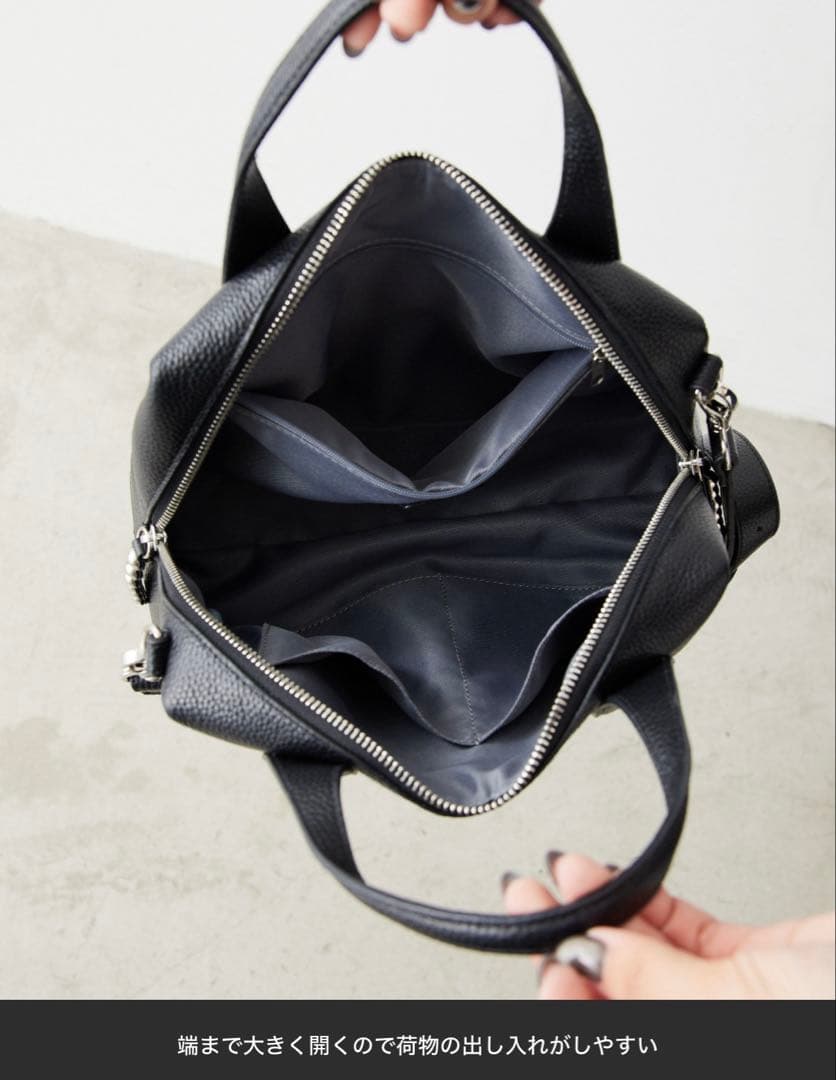 イアパピヨネ★本革/ショルダー付き スタッズボストンバッグ