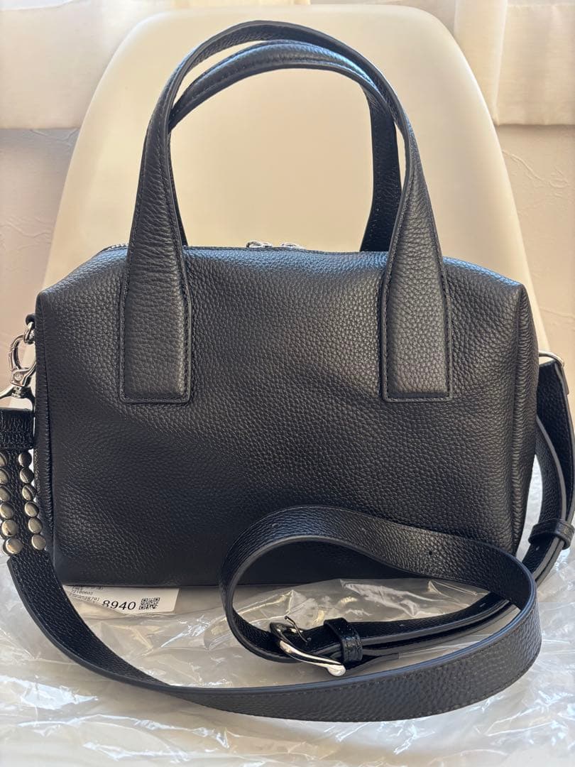 イアパピヨネ★本革/ショルダー付き スタッズボストンバッグ