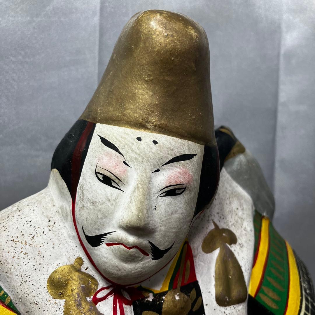 昭和31年作】 郷土玩具 土人形 天神様 菅原道真公 縁起物 学問 合格