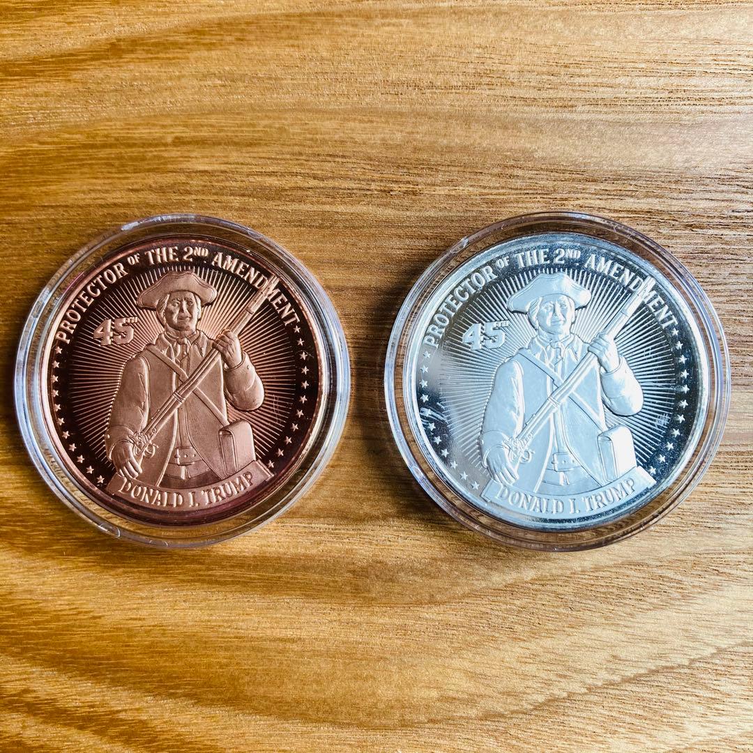 トランプ大統領 1オンス 銀貨 銃規制 銅貨セット - メルカリ