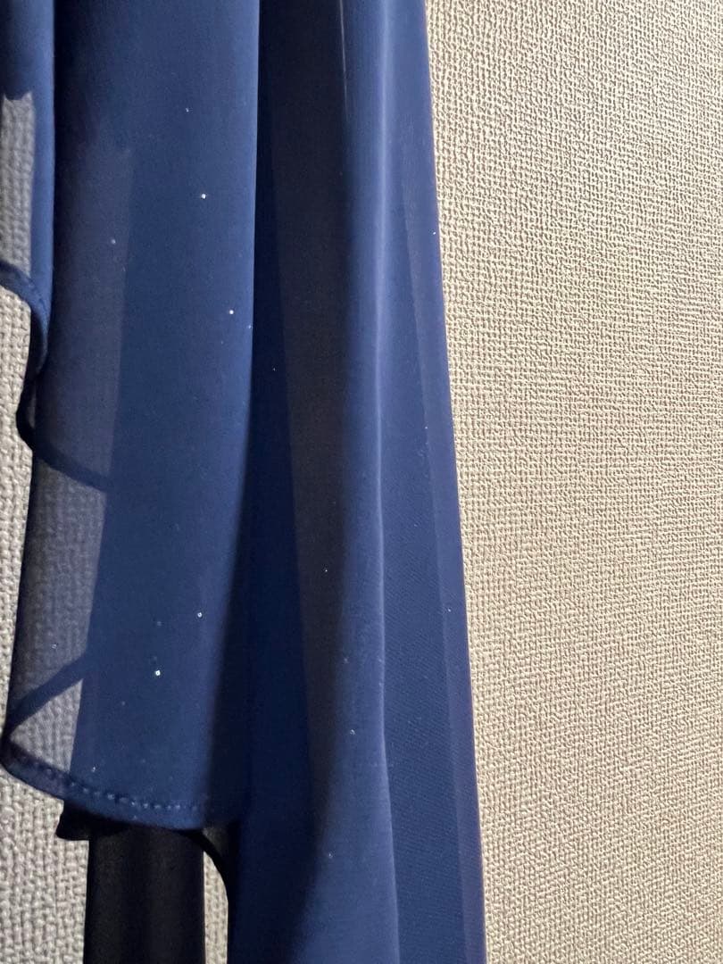 ネイビー シフォン カバーアップ ケープ ストール パーティードレス用