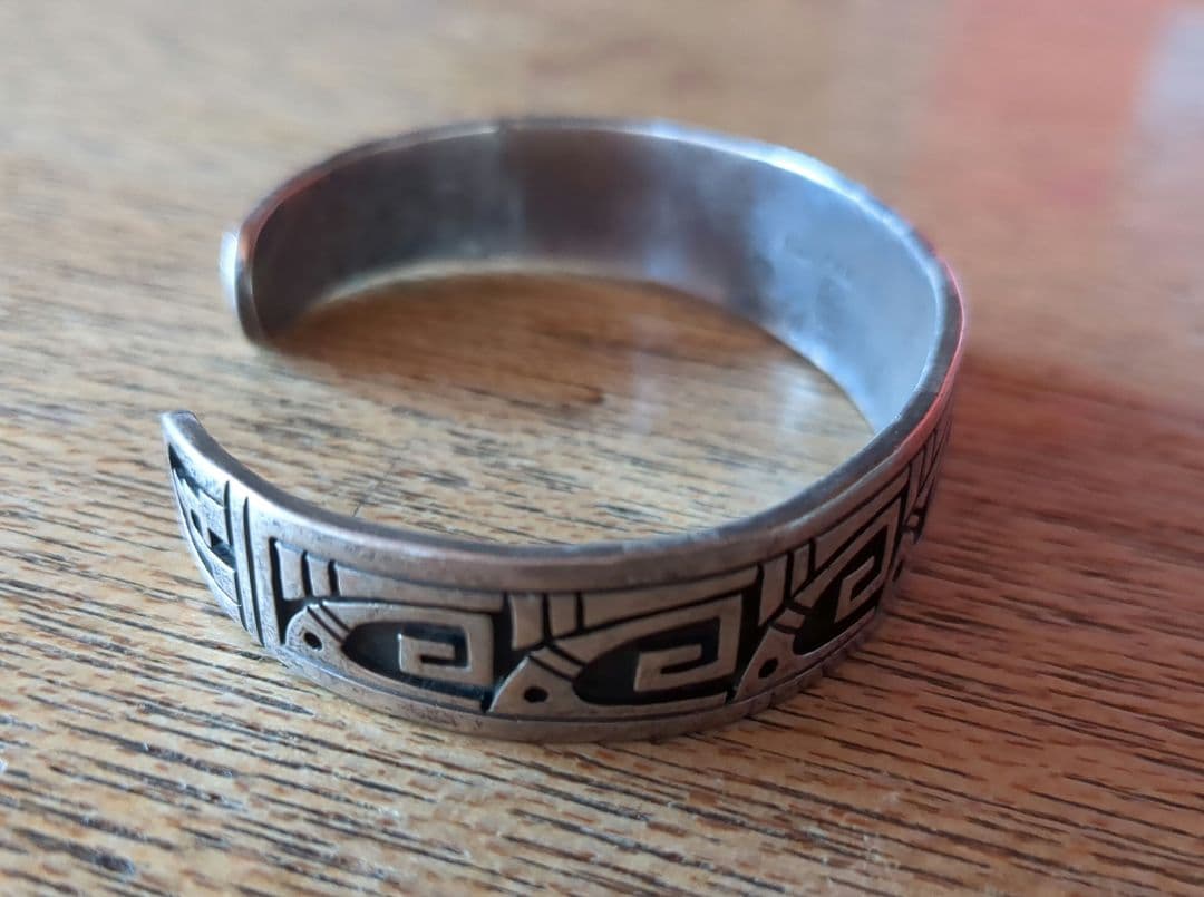 ホピ族 JasonTakala ジェイソンタカラ 14K シルバーバングル