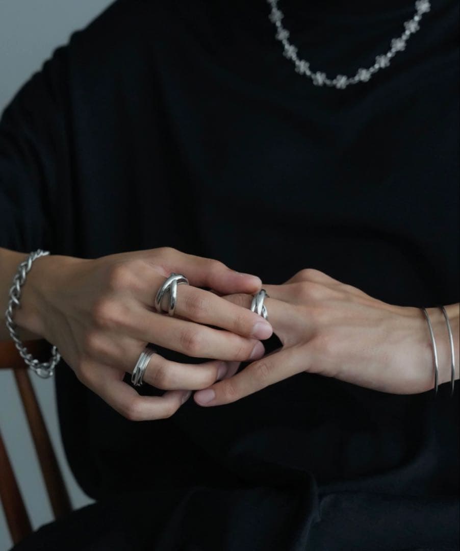 【3点】SLIDE.SLANT.ROUND 2D LAYER RING 11号