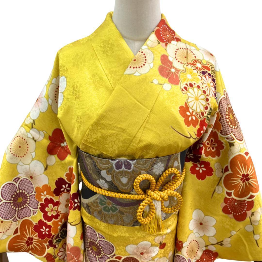 ≪早い者勝ち≫【美品】 振袖 正絹 成人式 古典柄 振袖単品 黄