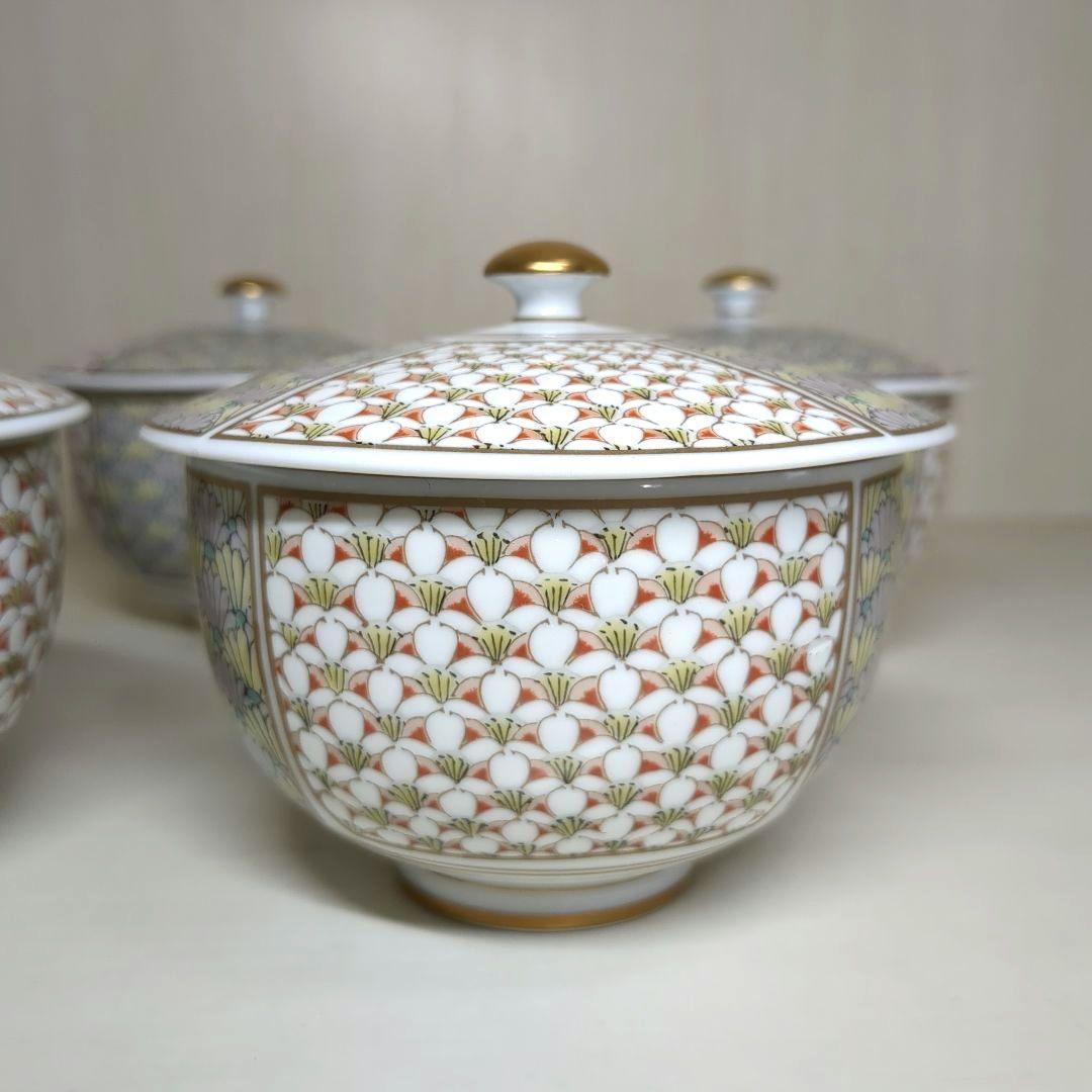 深川製磁 宮内庁御用達 梅菊地紋 汲出碗揃 蓋付湯呑み5客 - メルカリ